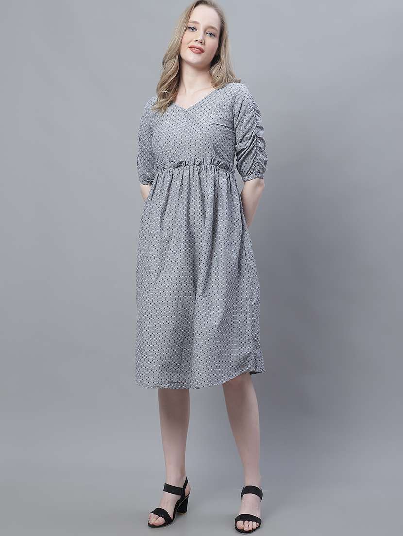 women's fit & flare swiss dots dress