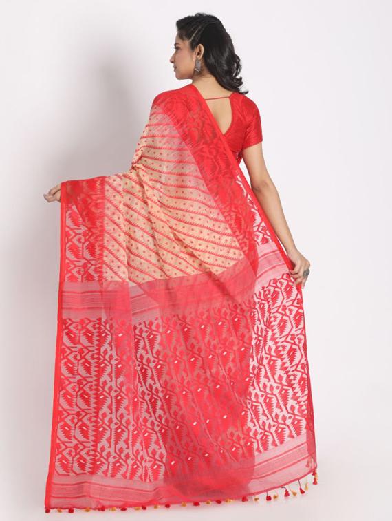 women's self design beige colored saree with blouse - 19810645 - Standard Image - 2
