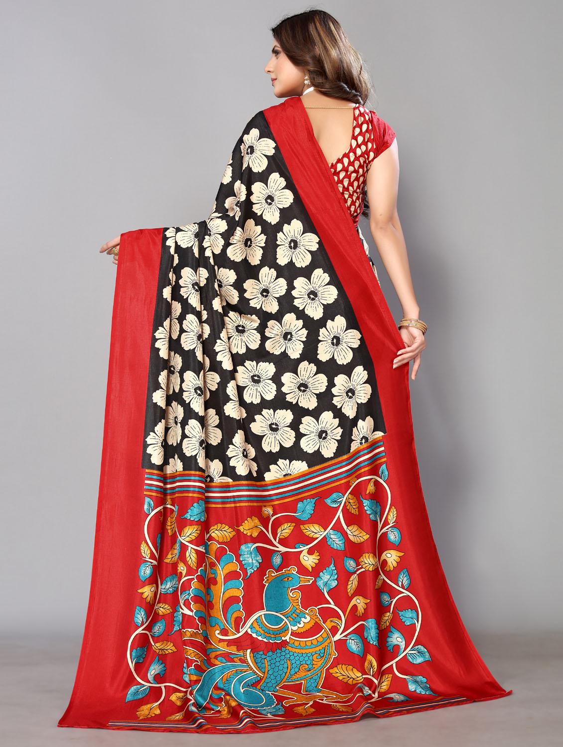 floral printed saree with blouse - 19812892 - Standard Image - 2