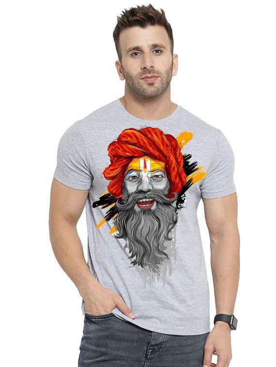 printed round neck regular t-shirt