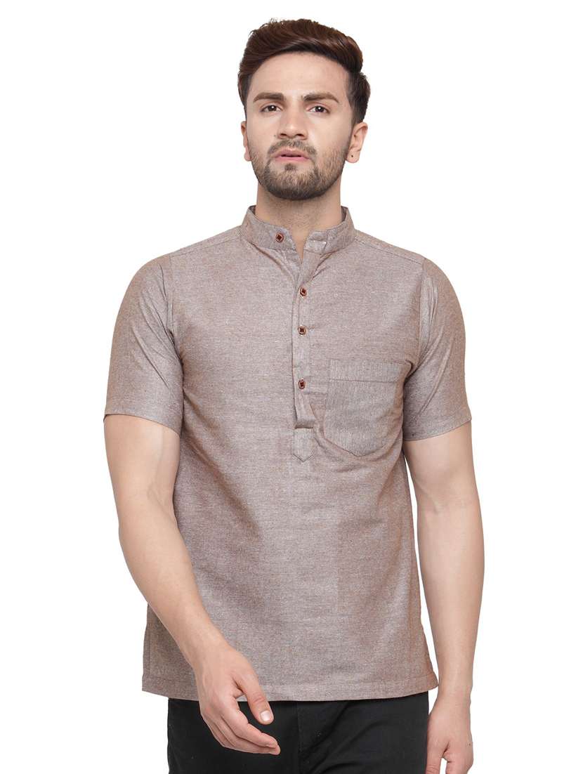 mandarin neck solid short kurta