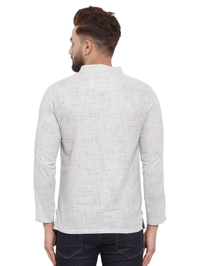 mandarin neck printed short kurta - 19814456 -  Standard Image - 2