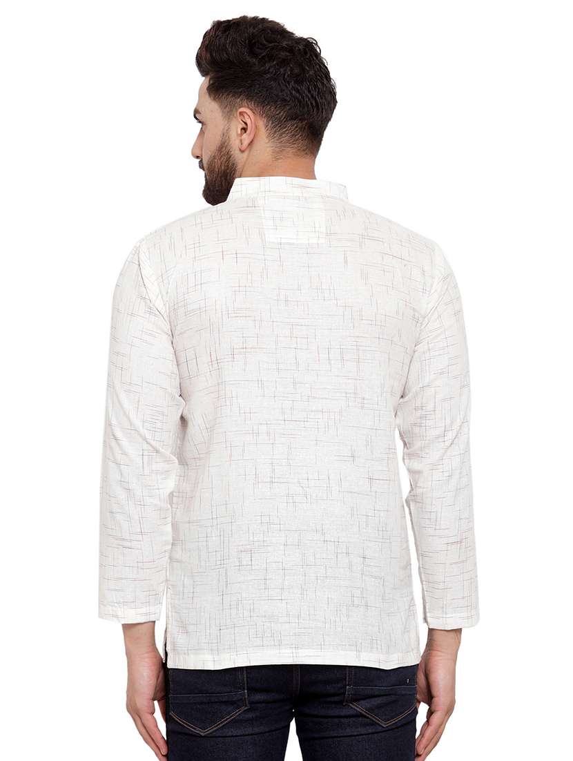 mandarin neck solid short kurta - 19814462 -  Standard Image - 2