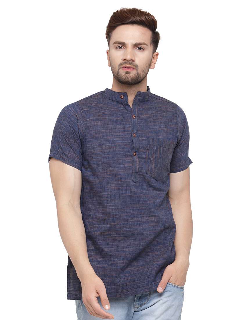 mandarin neck solid short kurta