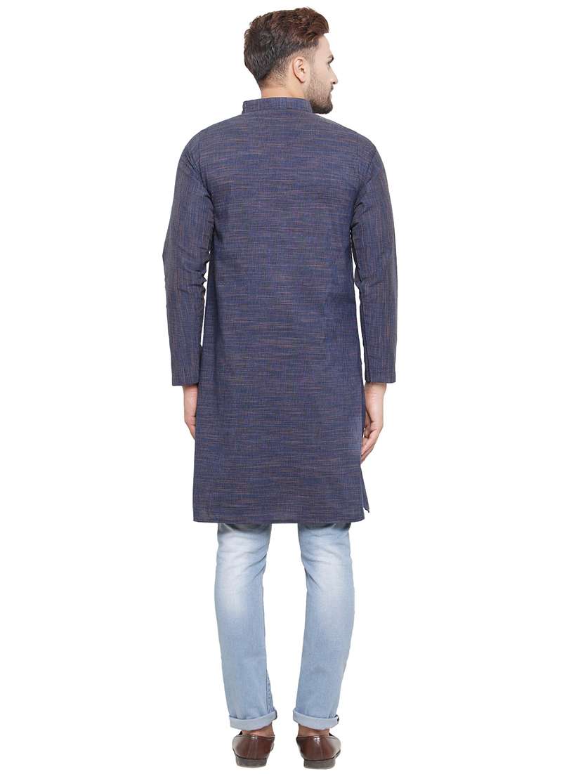 mandarin neck solid kurta - 19814472 -  Standard Image - 2