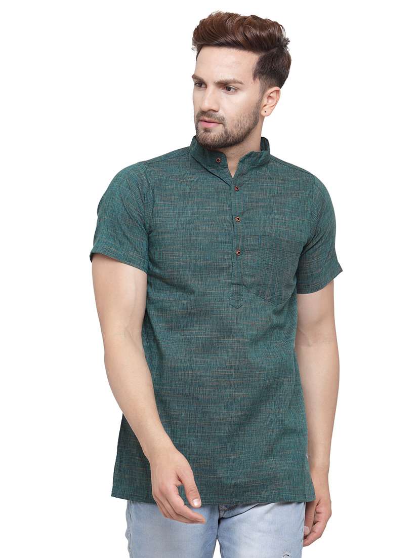 mandarin neck solid short kurta