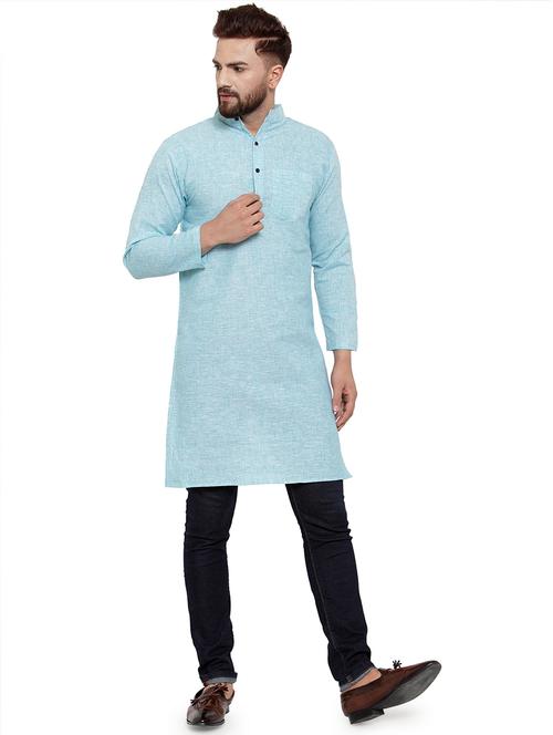 mandarin neck solid kurta - 19814480 - Standard Image - 0