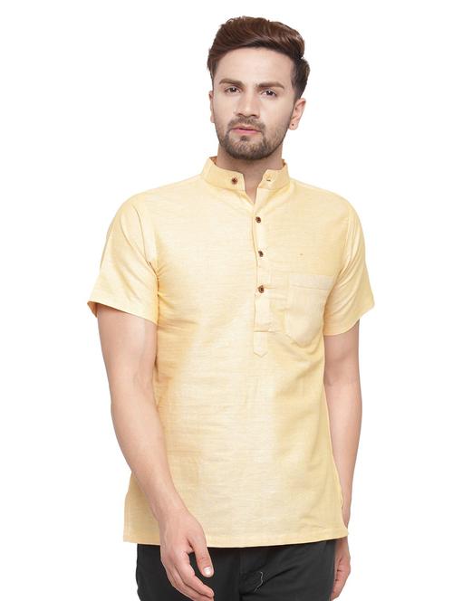 men mandarin neck solids short kurtas - 19814483 -  Standard Image - 0