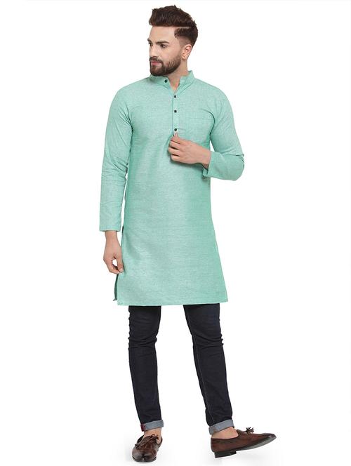 mandarin neck solid kurta - 19814484 - Standard Image - 0