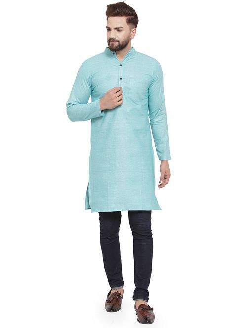 mandarin neck solid kurta - 19814488 - Standard Image - 0