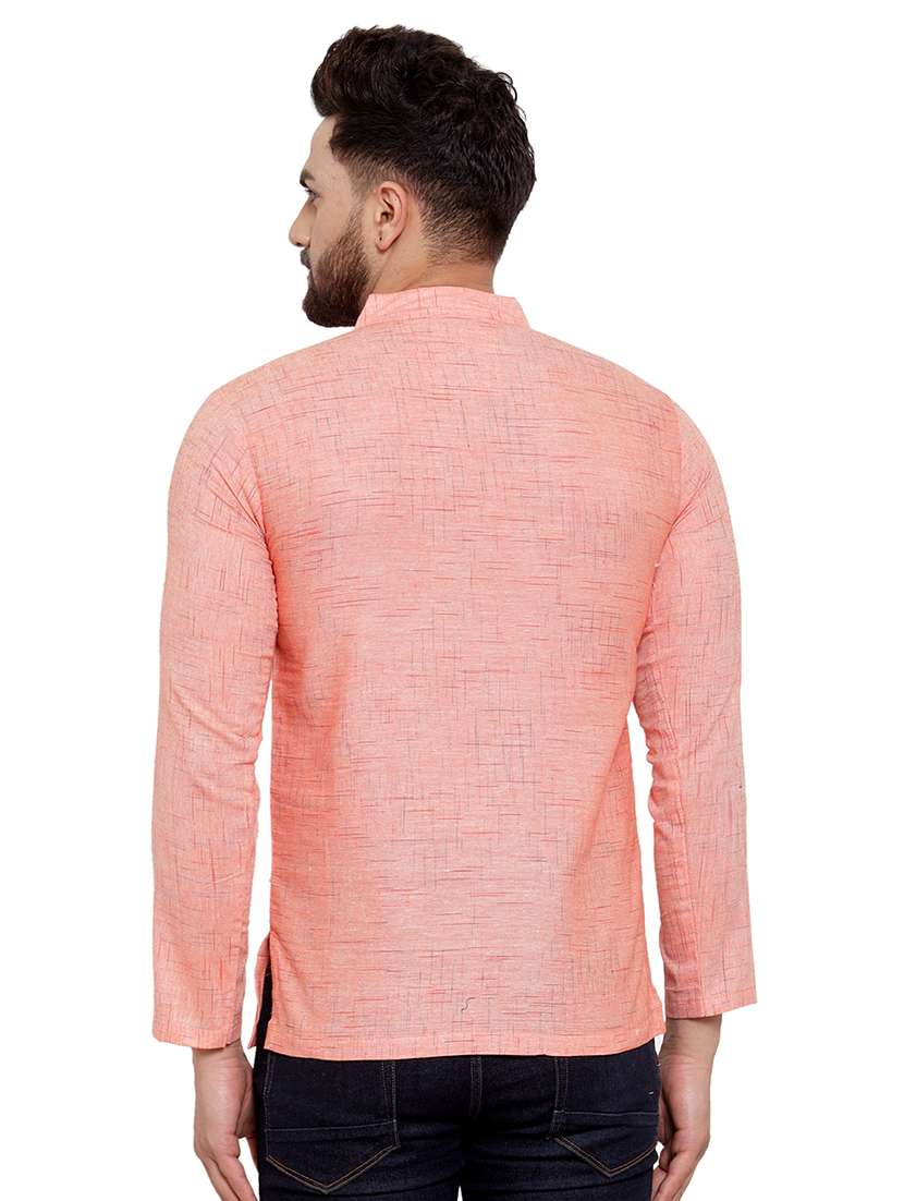 mandarin neck solid short kurta - 19814498 -  Standard Image - 2
