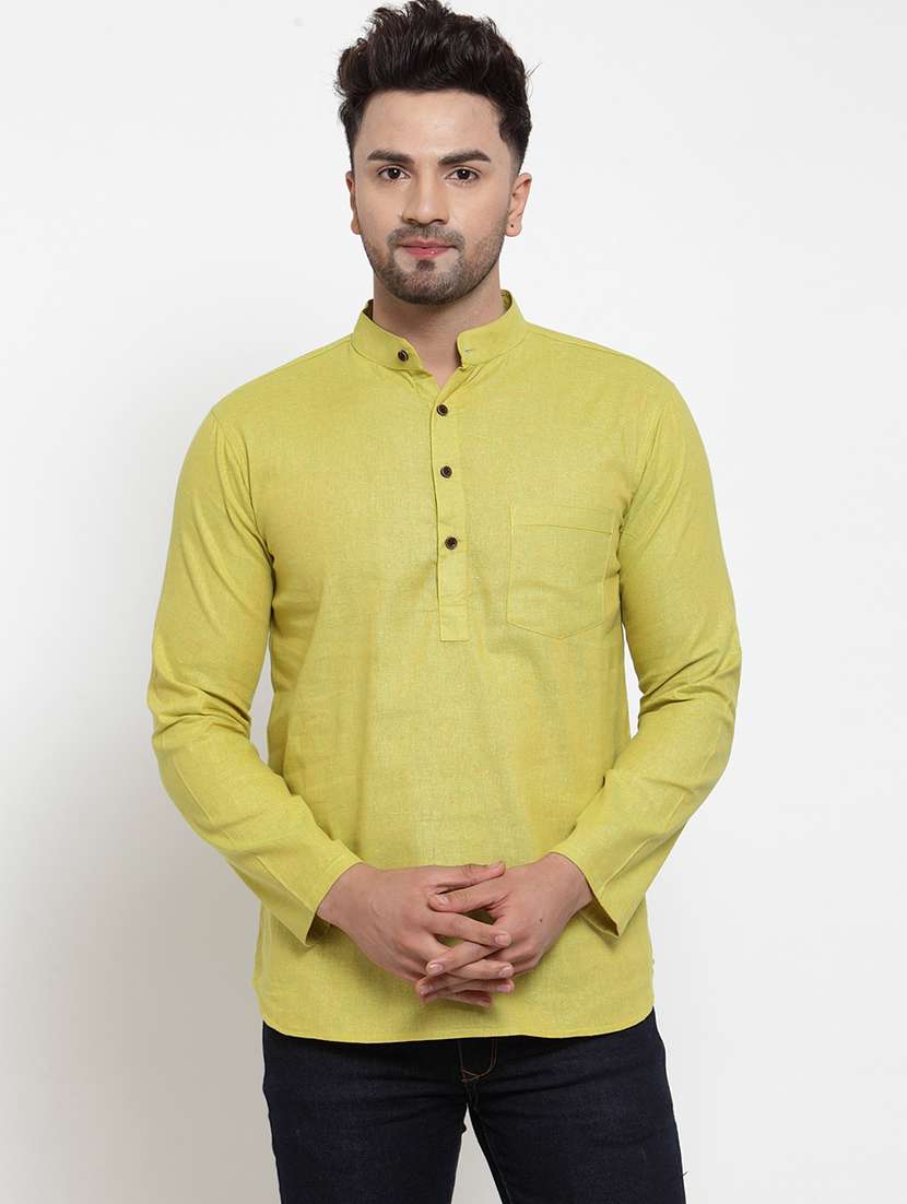 mandarin neck solid short kurta