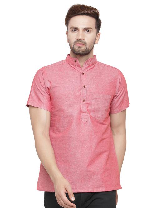 mandarin neck solid short kurta - 19814511 -  Standard Image - 0