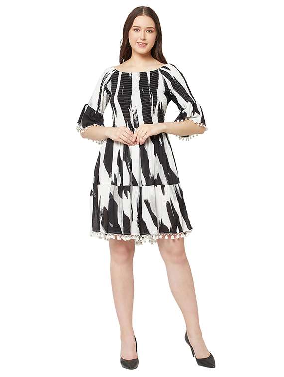 women's tiered dress printed dress
