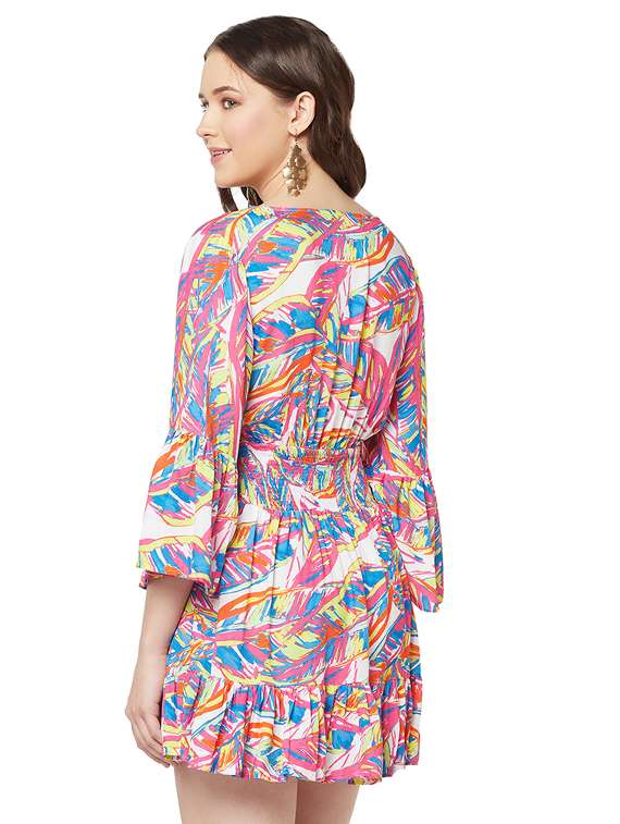 women's fit & flare tropical dress - 19814772 - Standard Image - 2