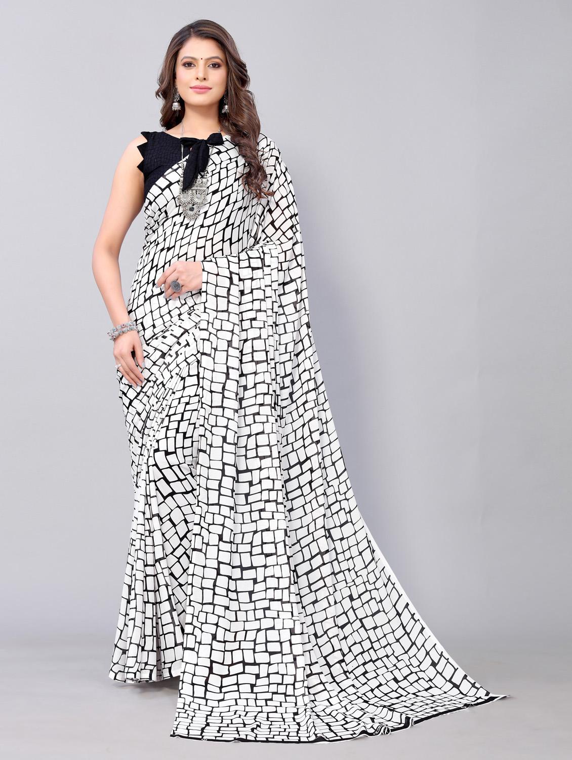 pack of 2 printed woven saree with blouse - 19814947 - Standard Image - 2