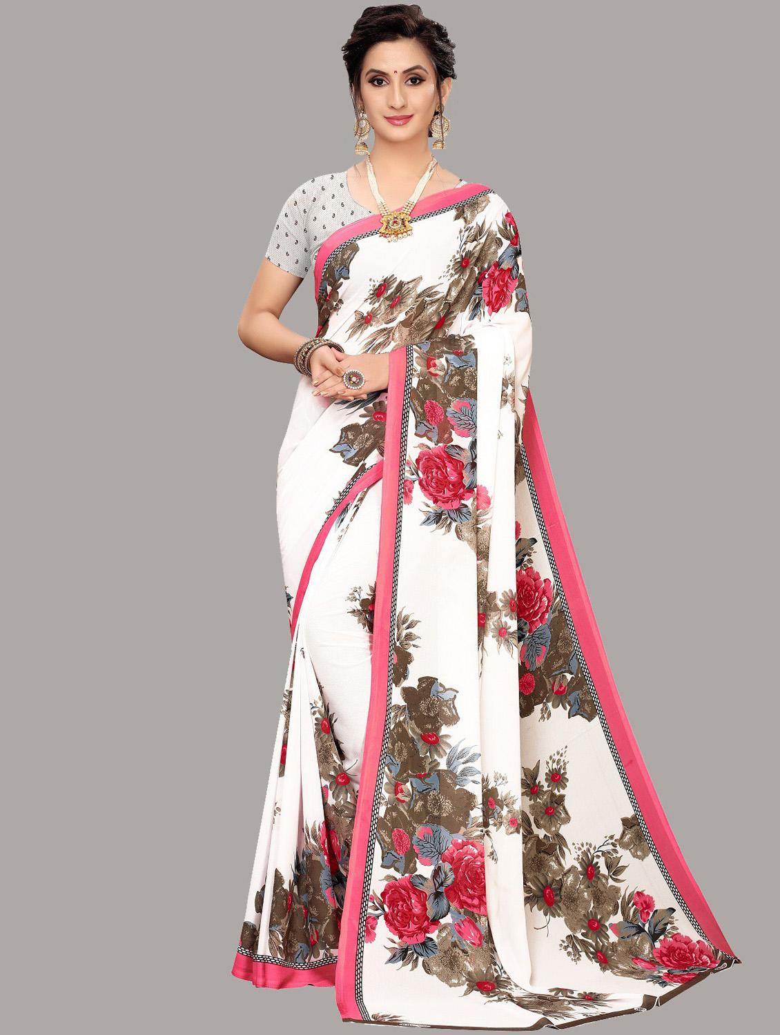 pack of 2 printed woven saree with blouse - 19814948 - Standard Image - 2