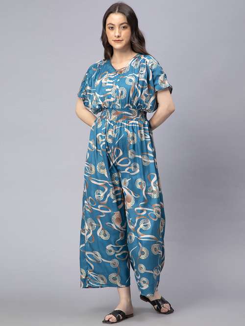 printed  full leg jumpsuit - 19815215 -  Standard Image - 0