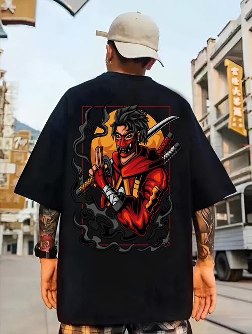 men black loose fit cew neck back print t-shirt - 19818723 -  Standard Image - 0
