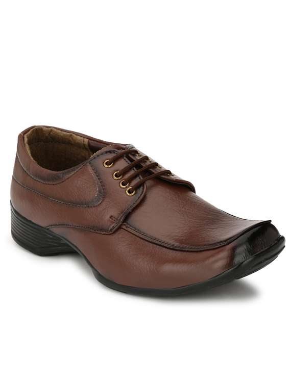 men solid lace up derby shoes