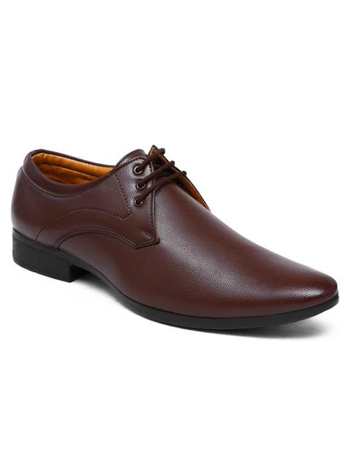 brown leather lace-up derby - 19818907 - Standard Image - 0