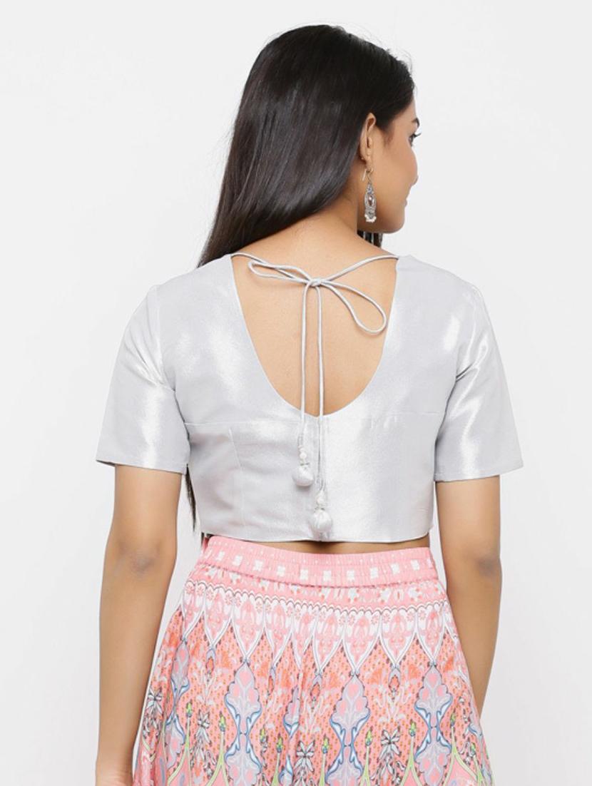 round neck embroidered blouse - 19818995 - Standard Image - 2