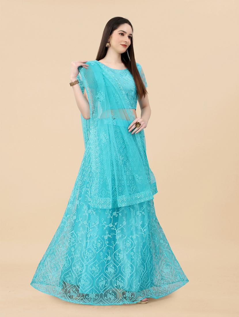 embroidered semi-stitched lehenga choli with dupatta - 19819976 - Standard Image - 2