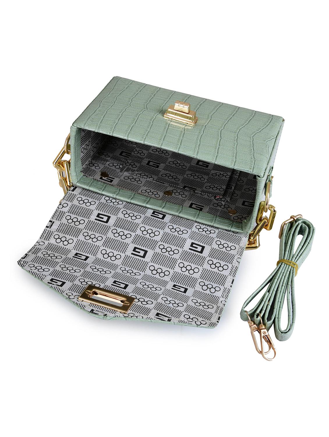 green leatherette (pu) sling bag - 19820043 - Standard Image - 2