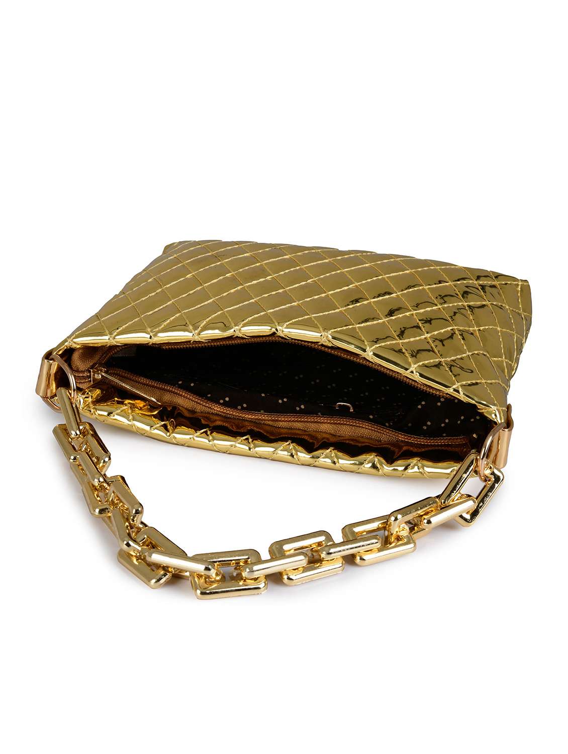 gold leatherette (pu) sling bag - 19820048 -  Standard Image - 2