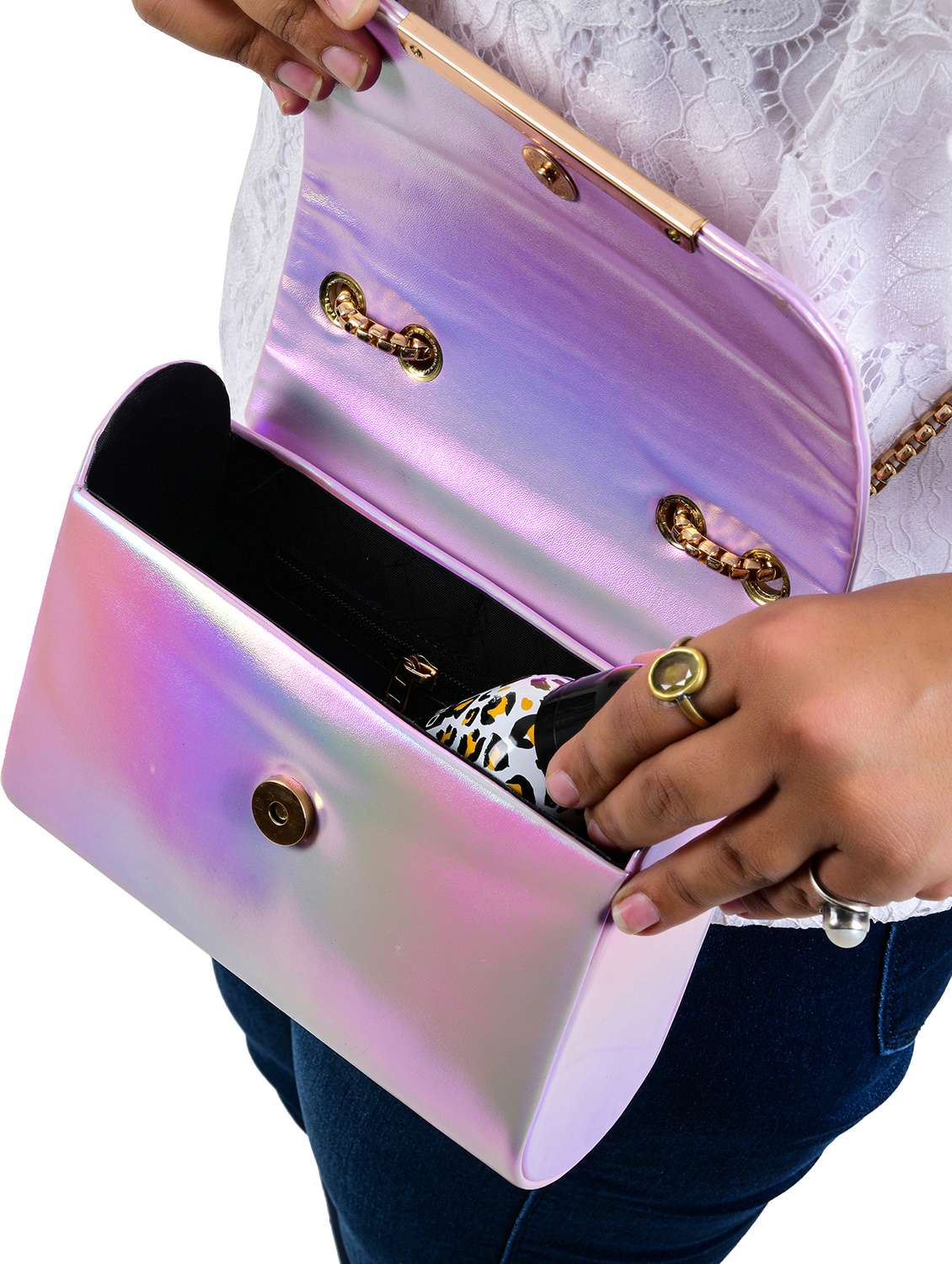 pink leatherette (pu) sling bag - 19820050 -  Standard Image - 2