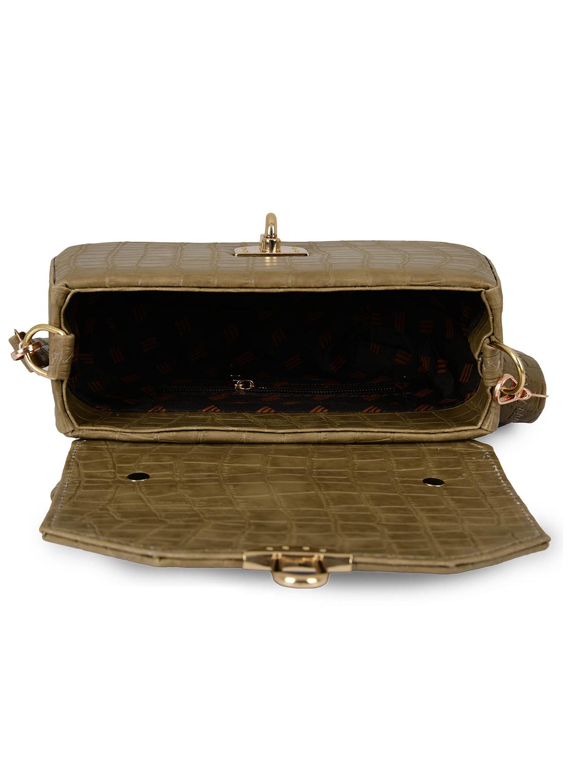 khaki leatherette (pu) sling bag - 19820075 - Standard Image - 2