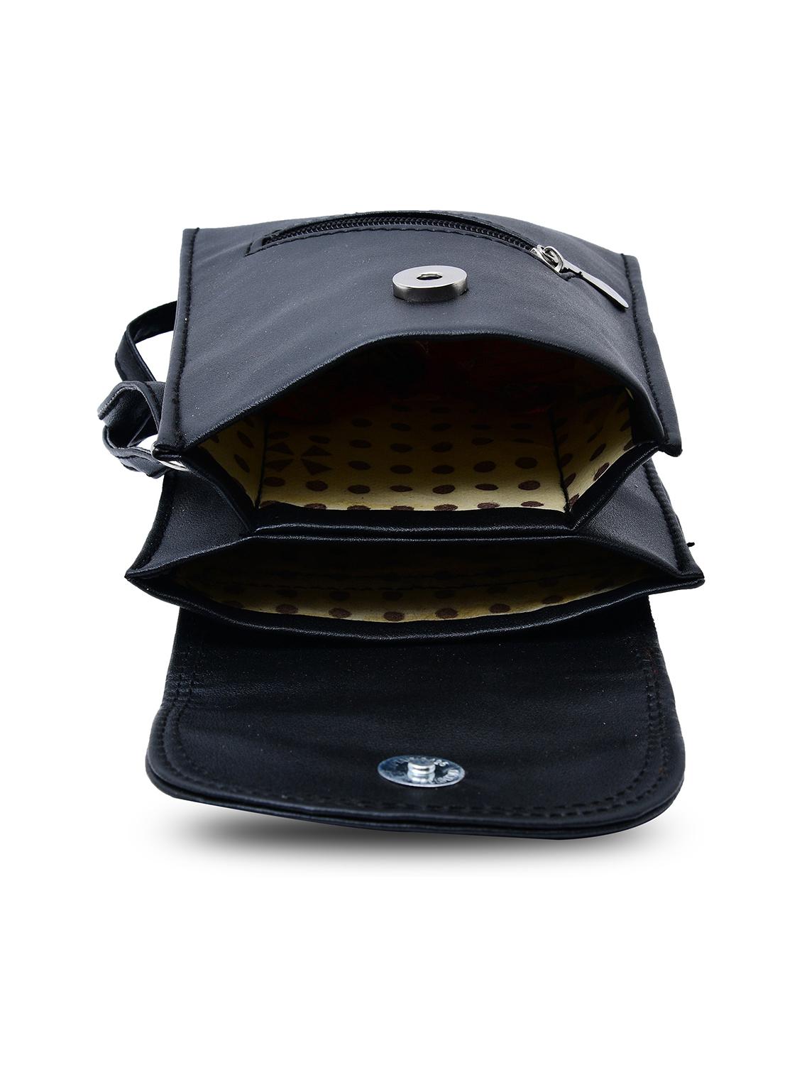 black leatherette (pu) sling bag - 19820086 - Standard Image - 2