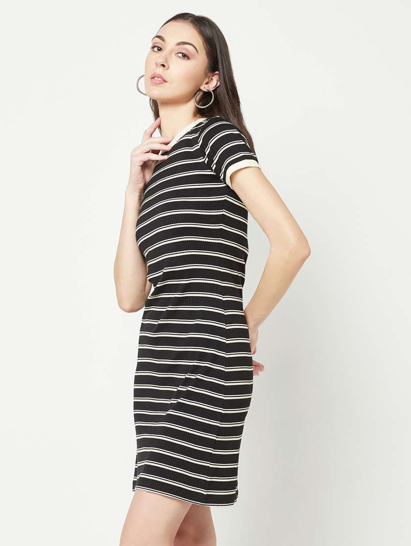 black striped cotton dress - 19820186 -  Standard Image - 2