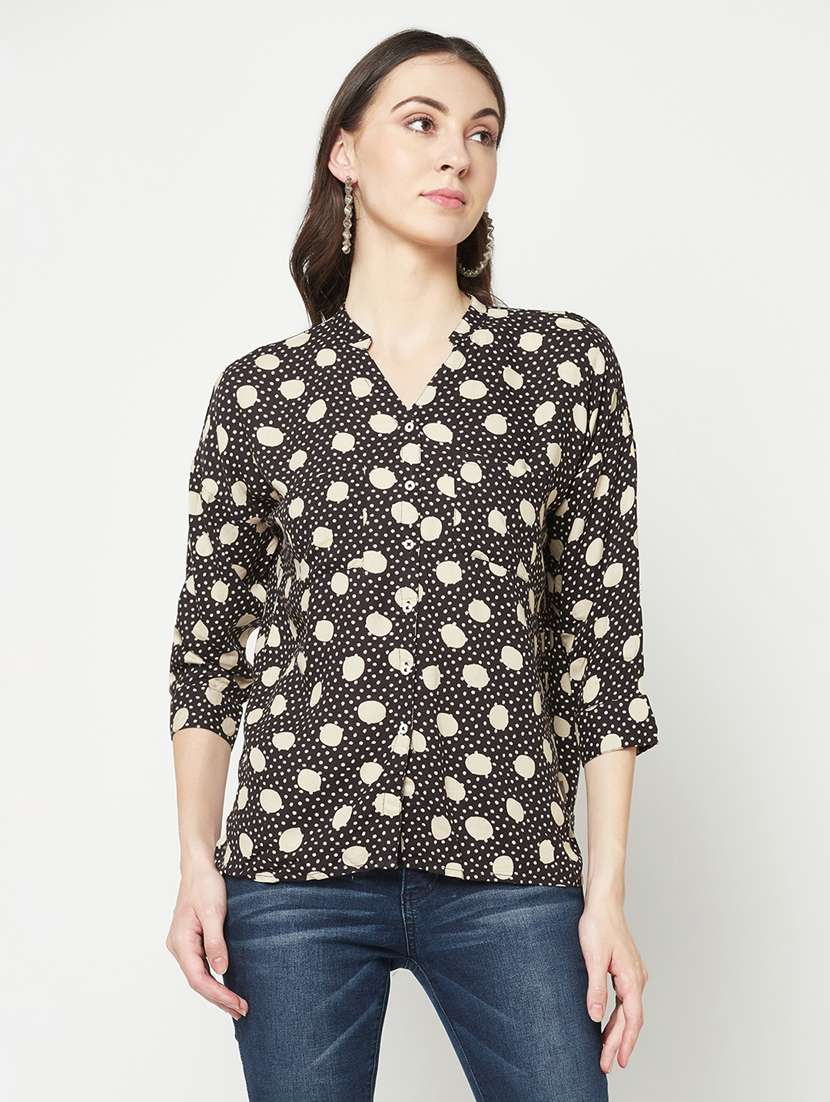 black viscose regular shirt