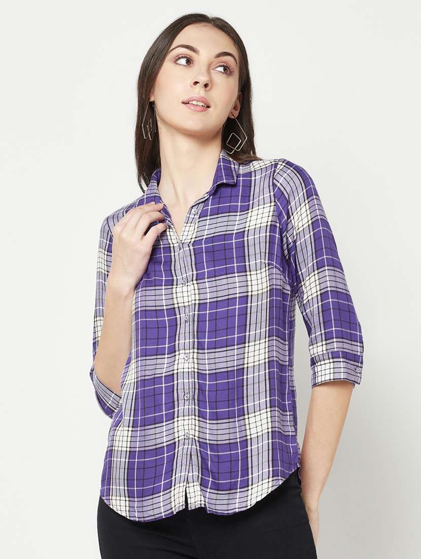 purple viscose regular shirt