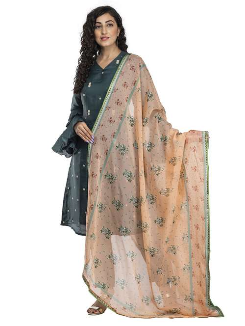 beige floral printed dupatta - 19822768 - Standard Image - 0