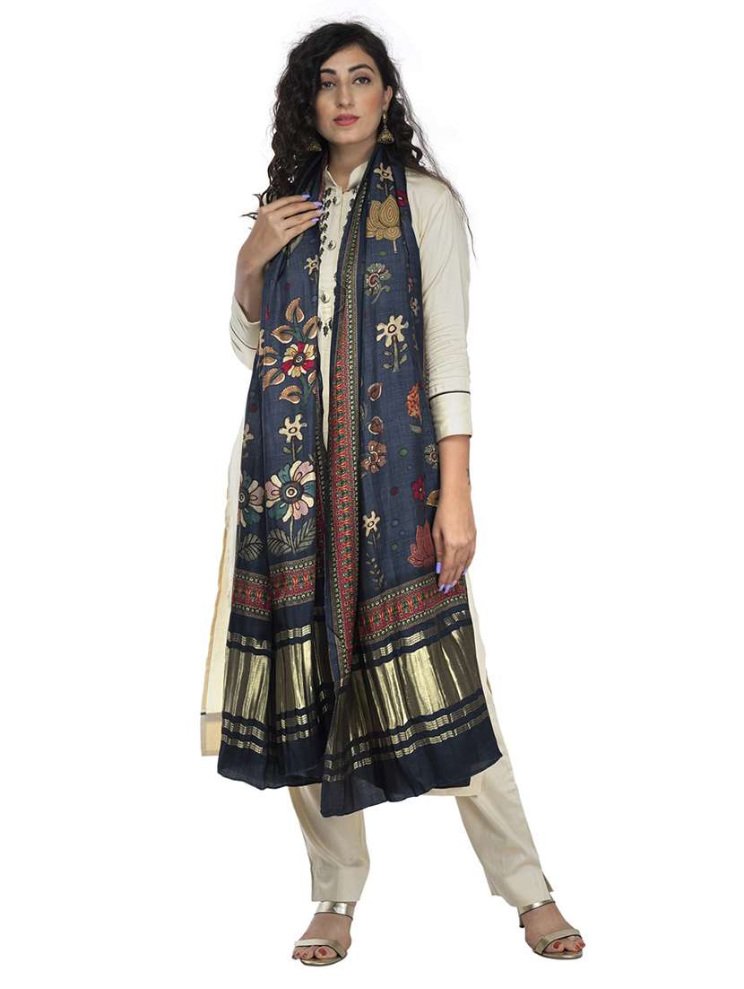 blue woven dupatta