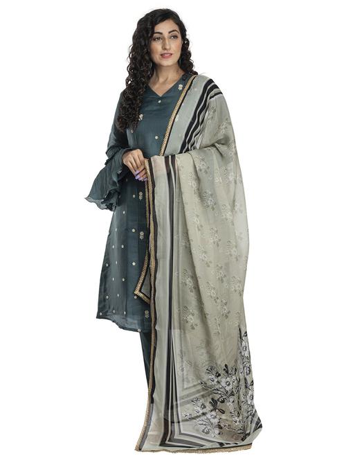 beige silk blend dupatta - 19822787 - Standard Image - 0