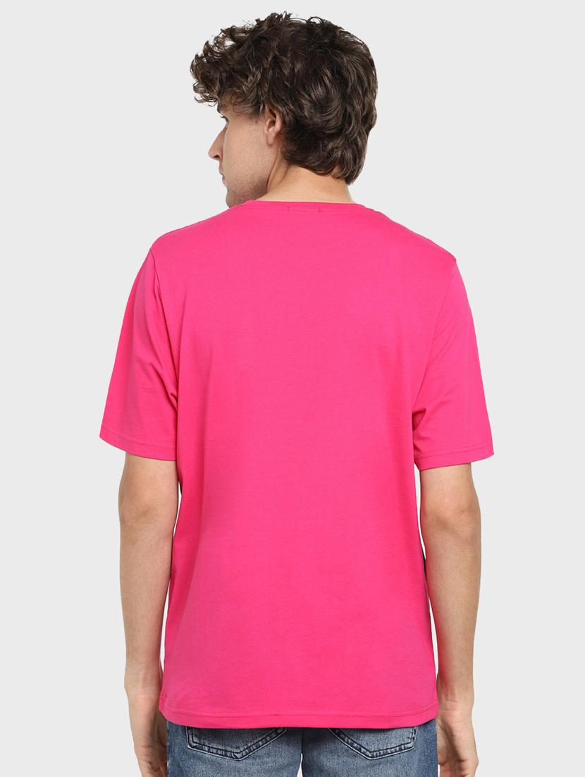 pink half sleeve color blocked round neck t-shirt - 19826875 - Standard Image - 2