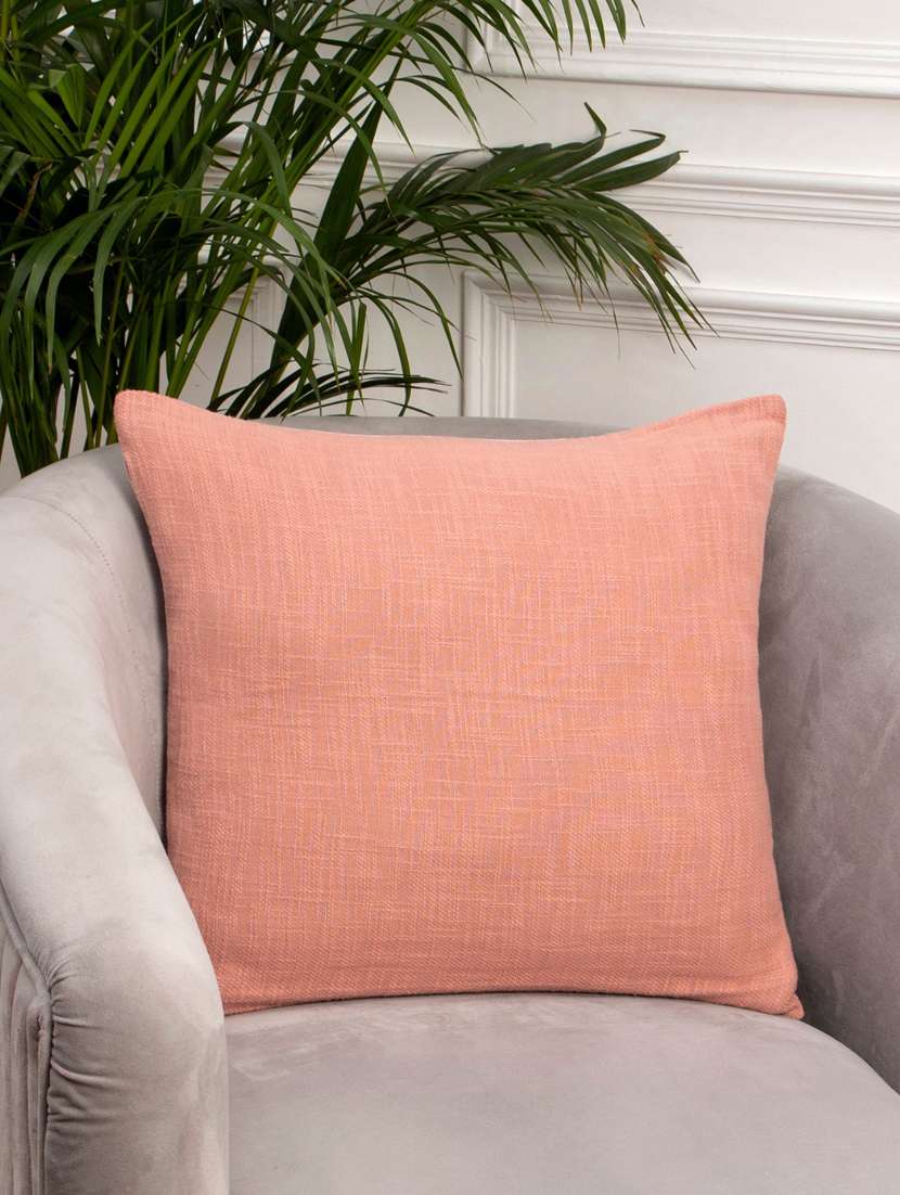 peach cotton slub cushion cover