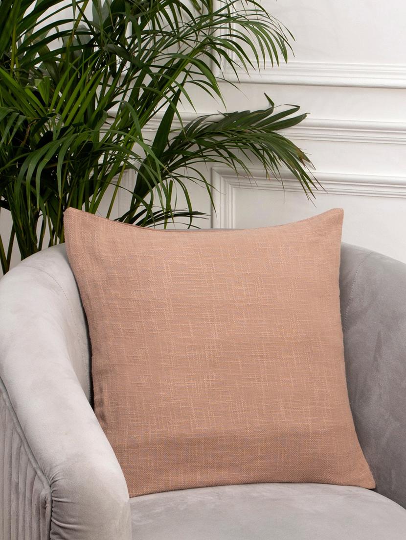 hazelnut brown cotton slub cushion cover - 19831175 - Zoom Image - 0