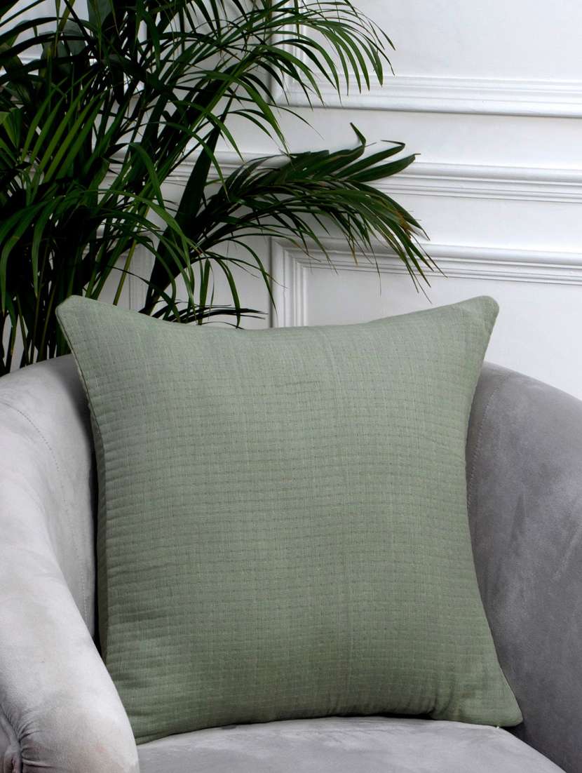 olive cotton matelasse cushion cover