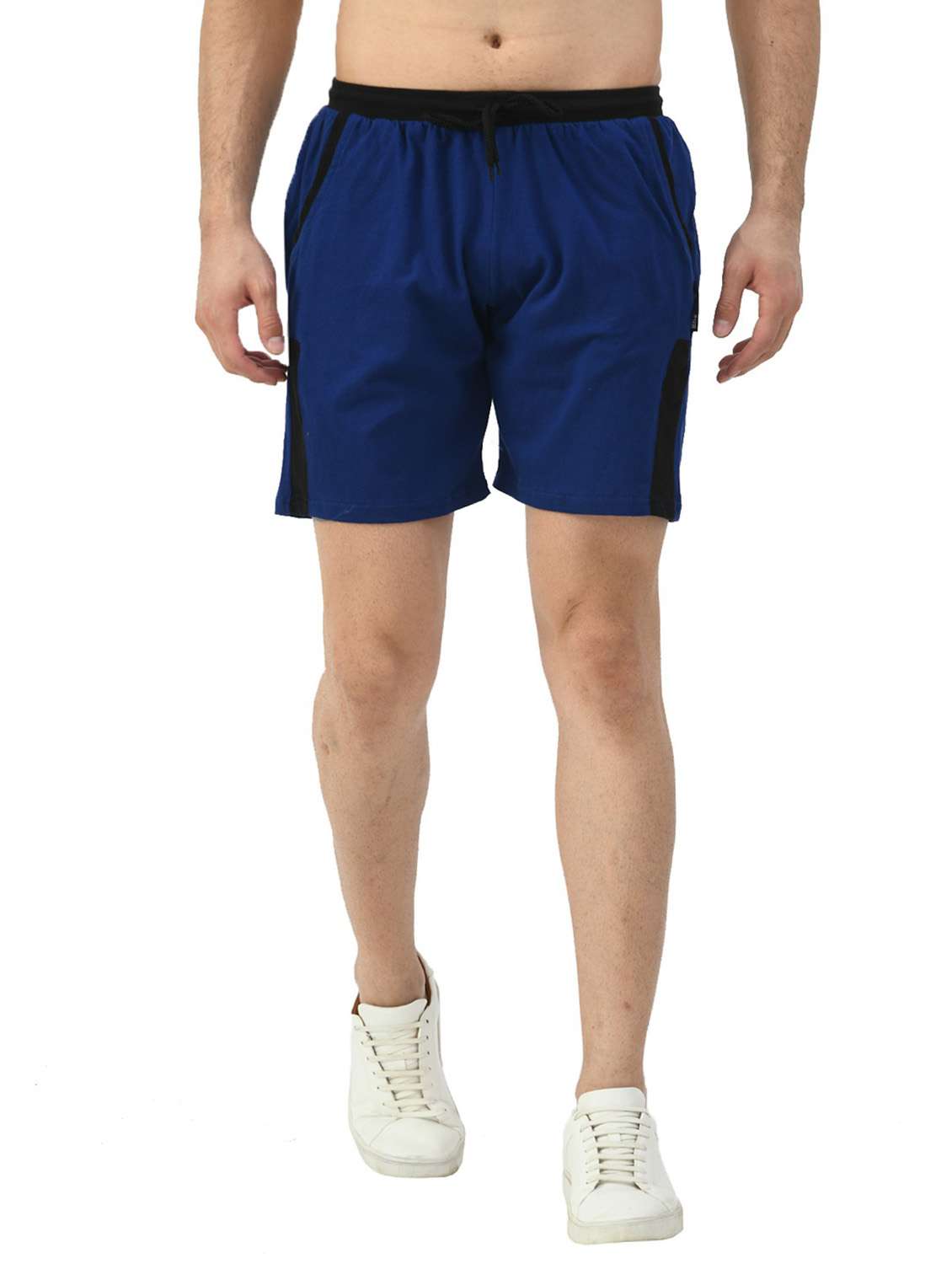 blue cotton bermuda shorts