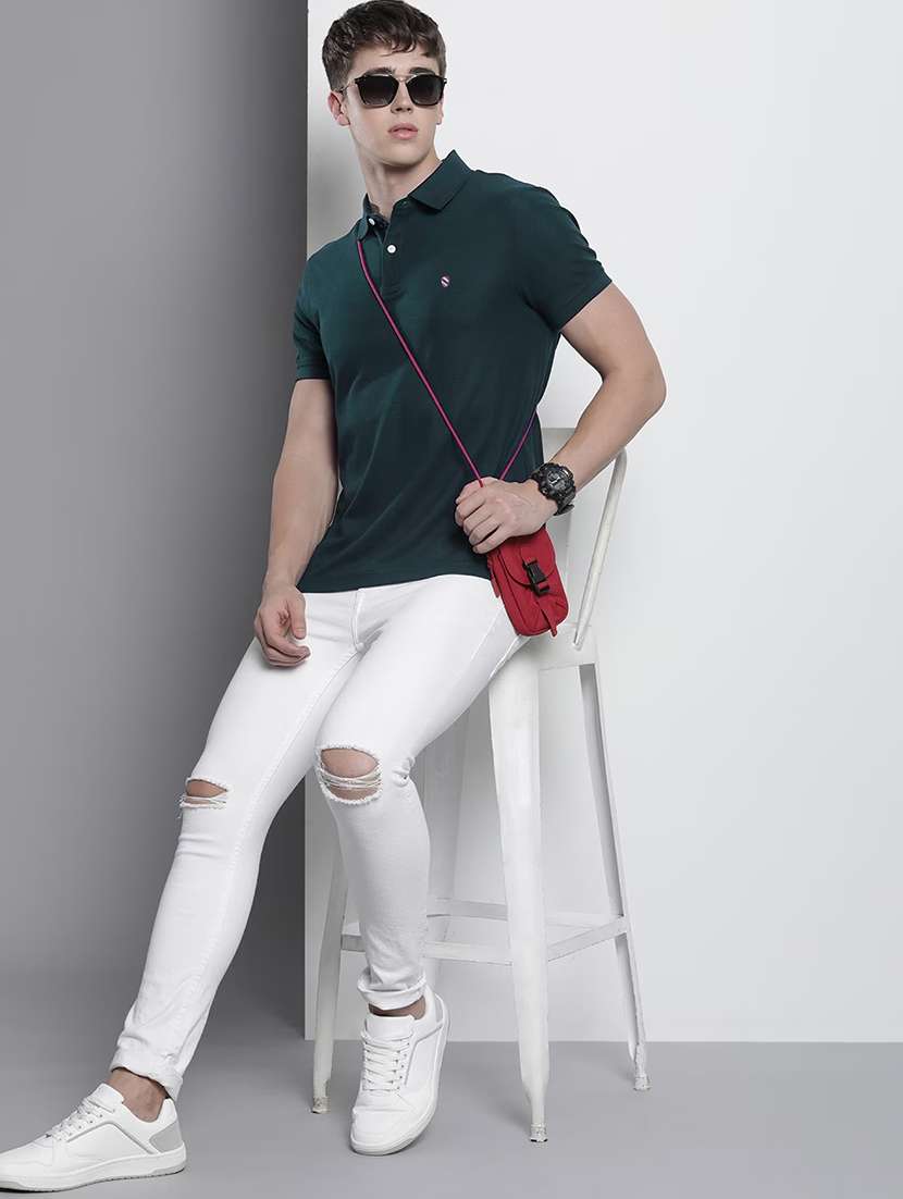 polo neck solid polo t-shirt - 19838519 -  Standard Image - 2