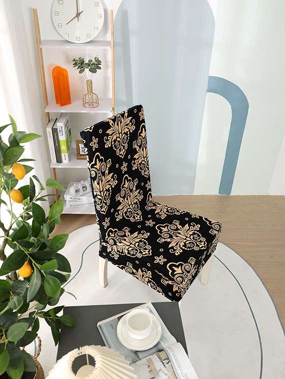 pack of 2 black printed chair cover - 19839408 -  Standard Image - 2