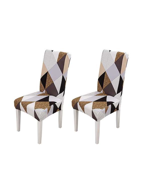 pack of 2 multi colored printed chair cover - 19839411 -  Standard Image - 2