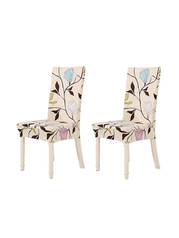 pack of 2 beige printed chair cover - 19839413 -  Standard Image - 2