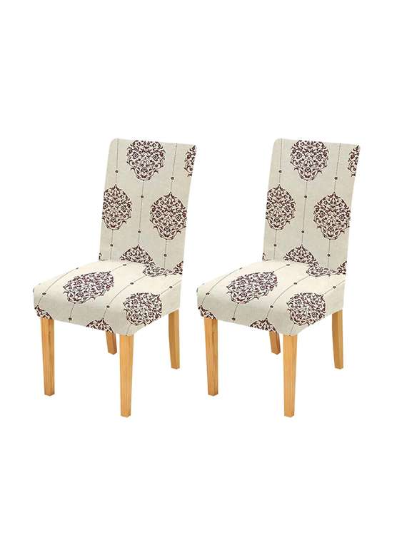  pack of 2 white printed chair cover - 19839414 -  Standard Image - 2