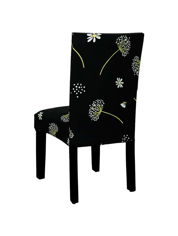 pack of 6 black printed chair cover - 19839502 -  Standard Image - 2
