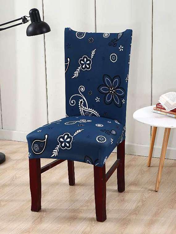 pack of 6 blue printed chair cover - 19839516 -  Standard Image - 2